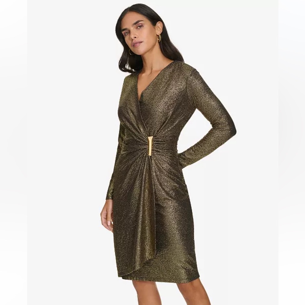 Calvin Klein Long-Sleeve Wrap Dress